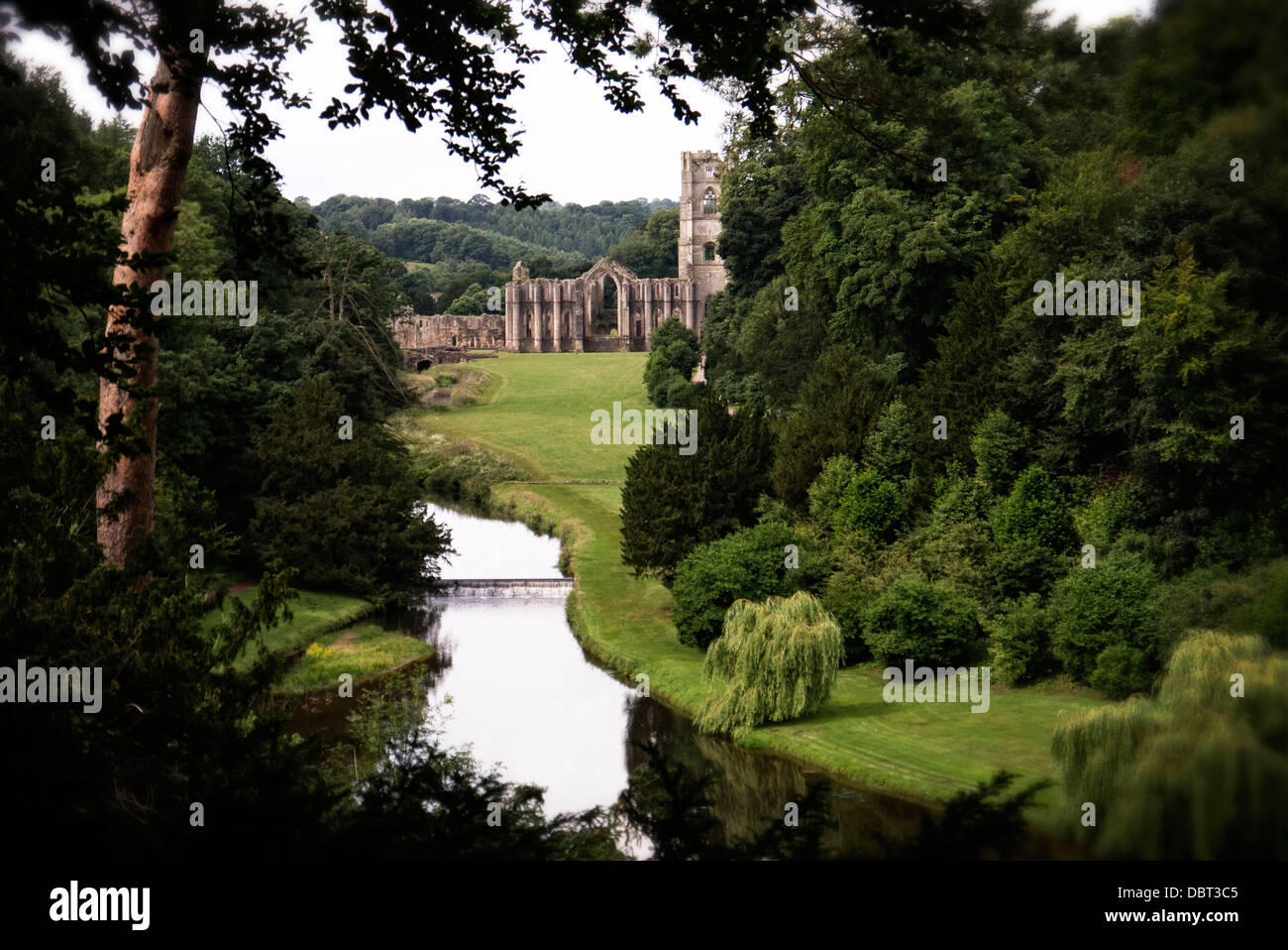 Ann Boleyn's view of Fountains Abbey North Yorkshire Stock Photo