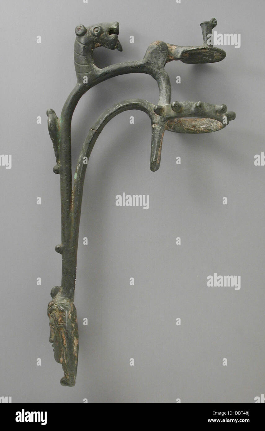 A Fine 19th c. Niello Silver Walking Stick or Cane Handle - Ruby Lane