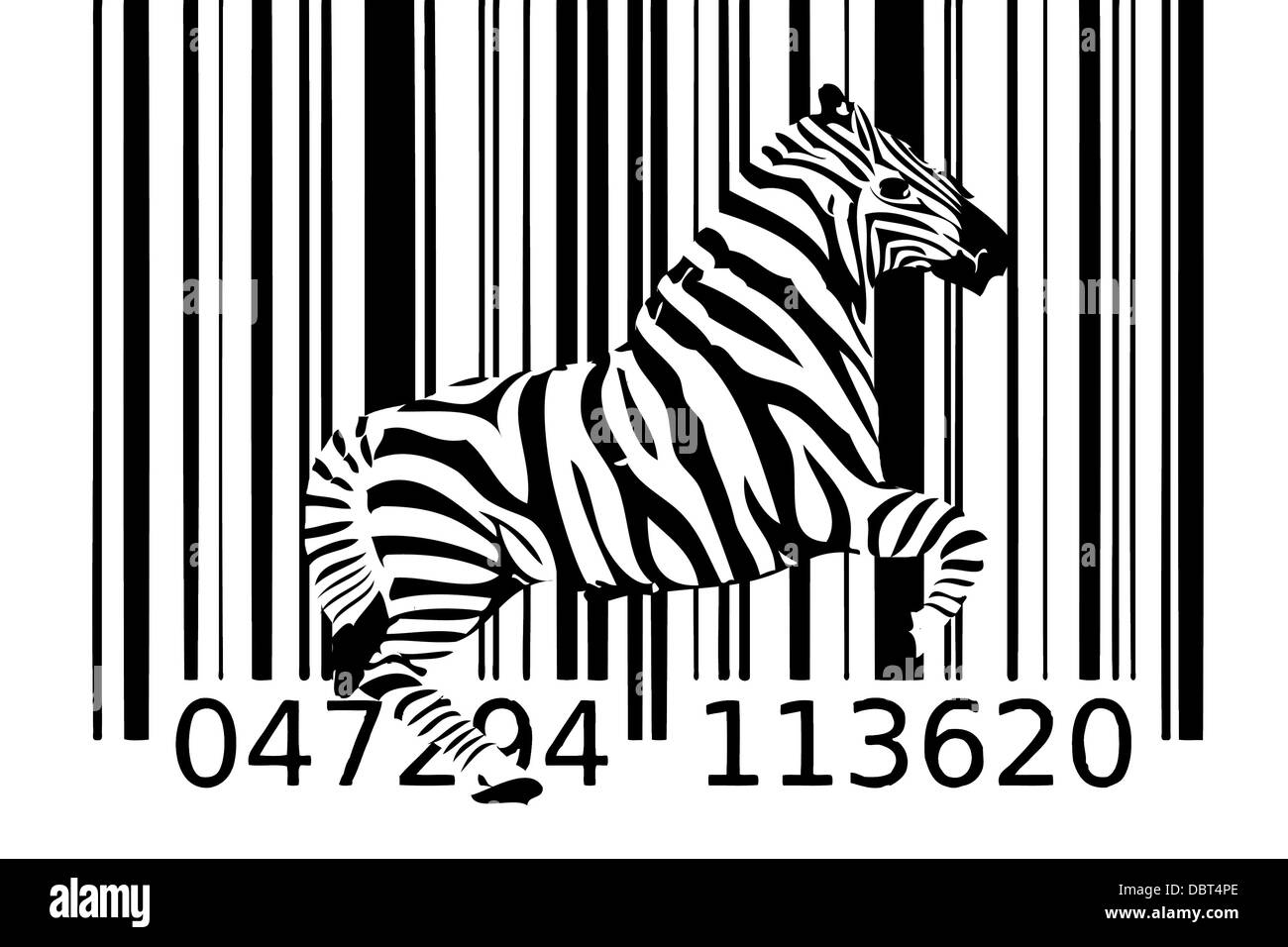 A zebra bar code illustration Stock Photo - Alamy