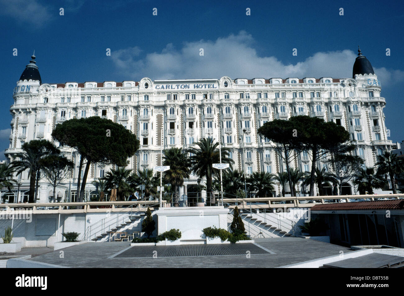 The art-deco InterContinental Carlton Hotel on the French Riviera in Cannes, France, celebrated its 100th anniversary in 2013. Stock Photo