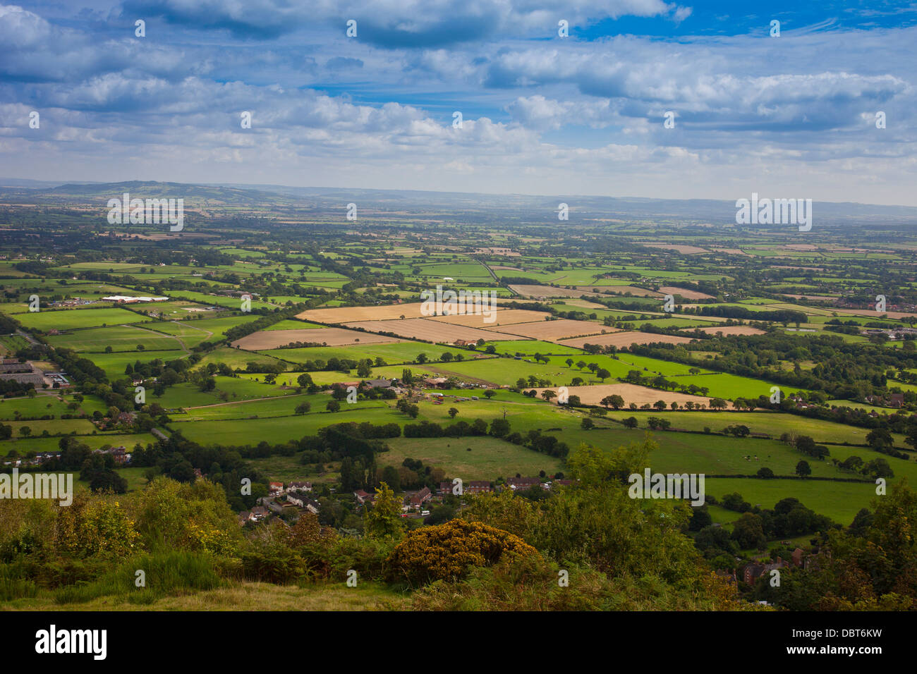 Looking east towards the Cotswolds from Jubilee Hill in the Malvern