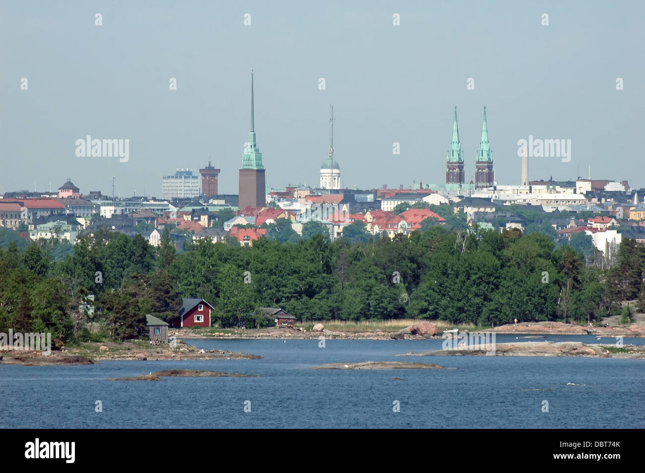 view of the sea facade of Helsinki, Finland Stock Photo