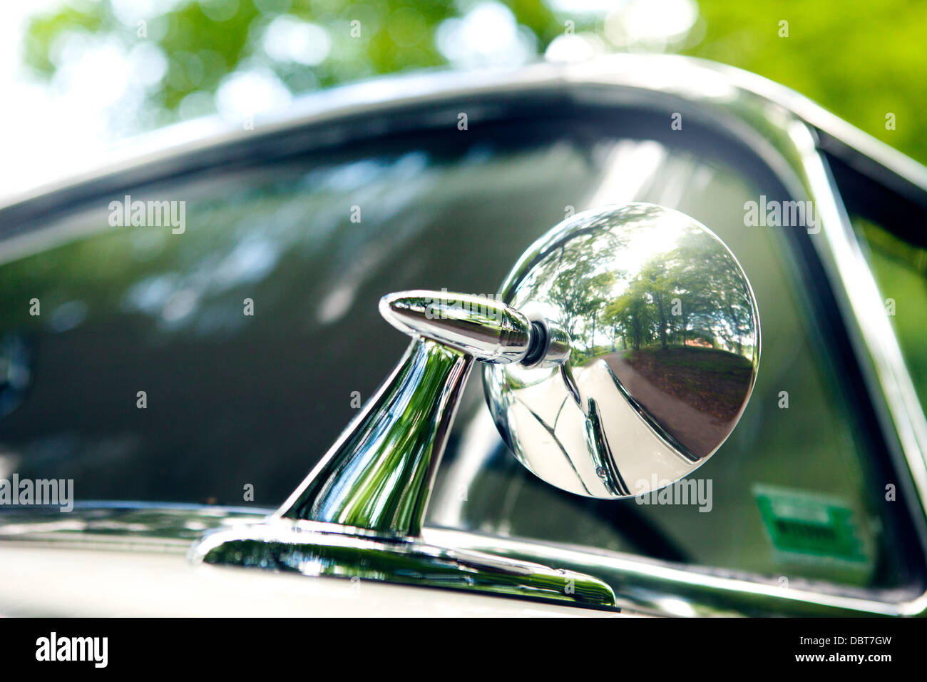 Rear view mirror of vintage car hi res stock photography and