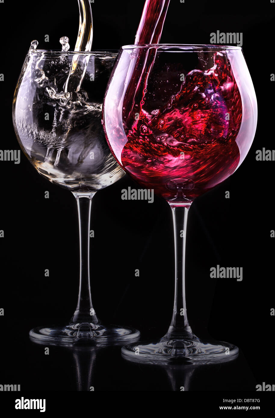 Elegant red wine glass in black background Stock Photo Alamy