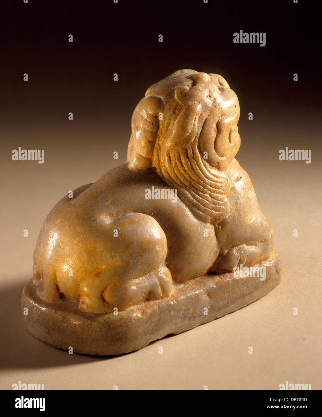 Burmese Burl-wood Carving of Attacking Lion