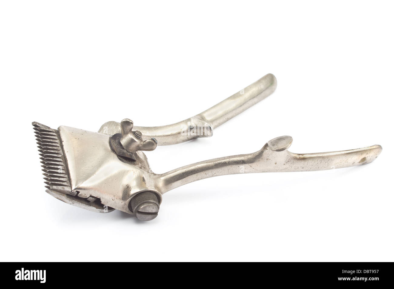 Vintage rusty hair clipper isolated on white Stock Photo Alamy