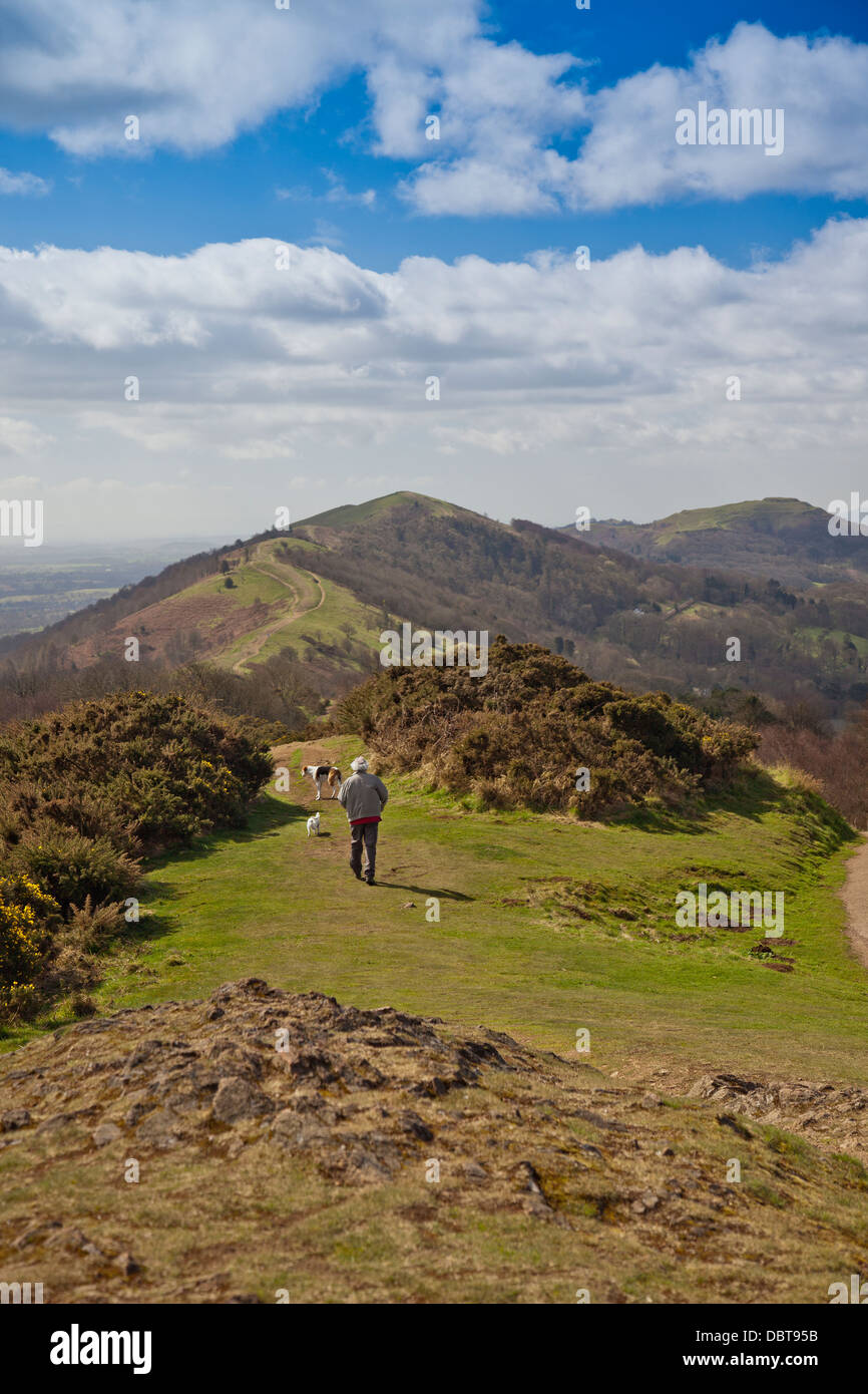 Looking south from the Worcestershire Beacon path in the Malvern Hills