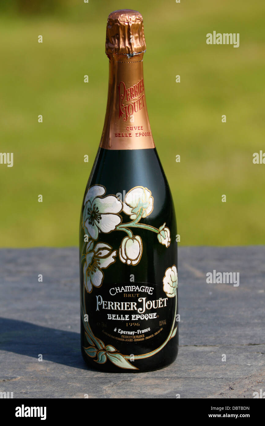 Hand painted decorated bottle of Perrier Jouet Vintage Champagne Belle  epoque 132079 Champagne Stock Photo - Alamy