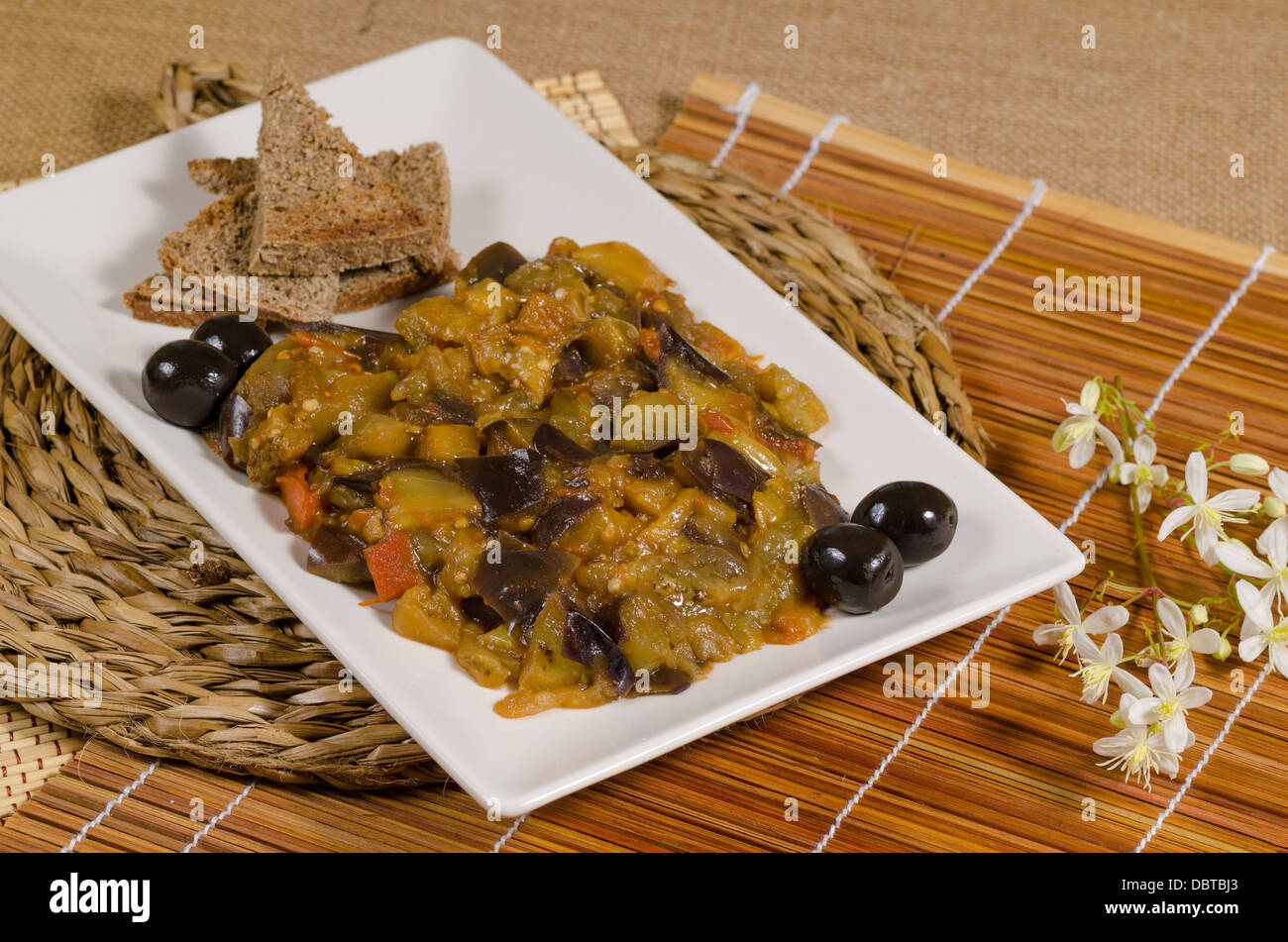 Aubergine caviar, a healthy vegetarian starter Stock Photo Alamy