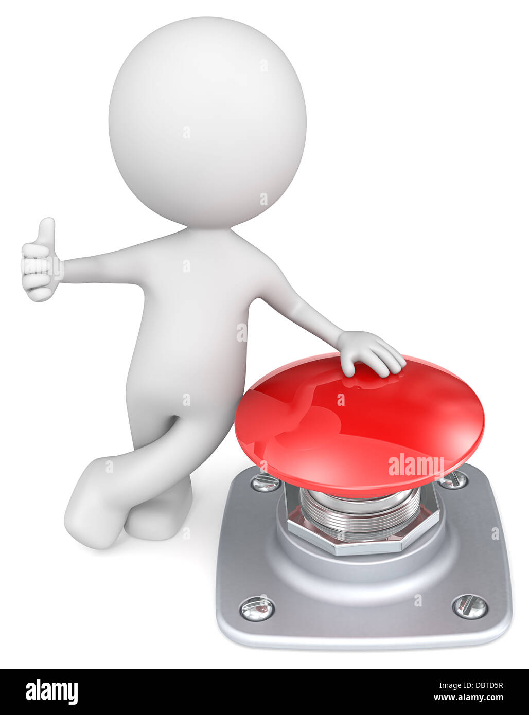 The Dude with thumb up and hand on red button Stock Photo - Alamy