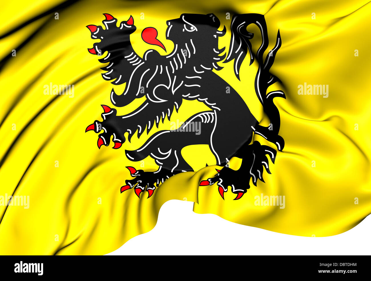 Flag of Flanders. Close Up Stock Photo - Alamy