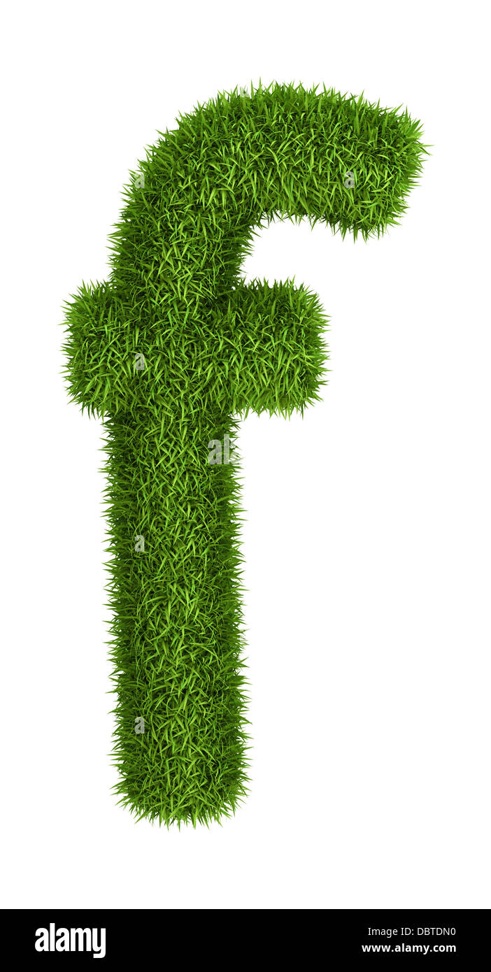 Natural grass letter f lowercase Stock Photo