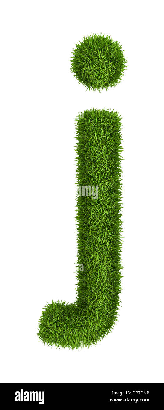 Natural grass letter j lowercase Stock Photo