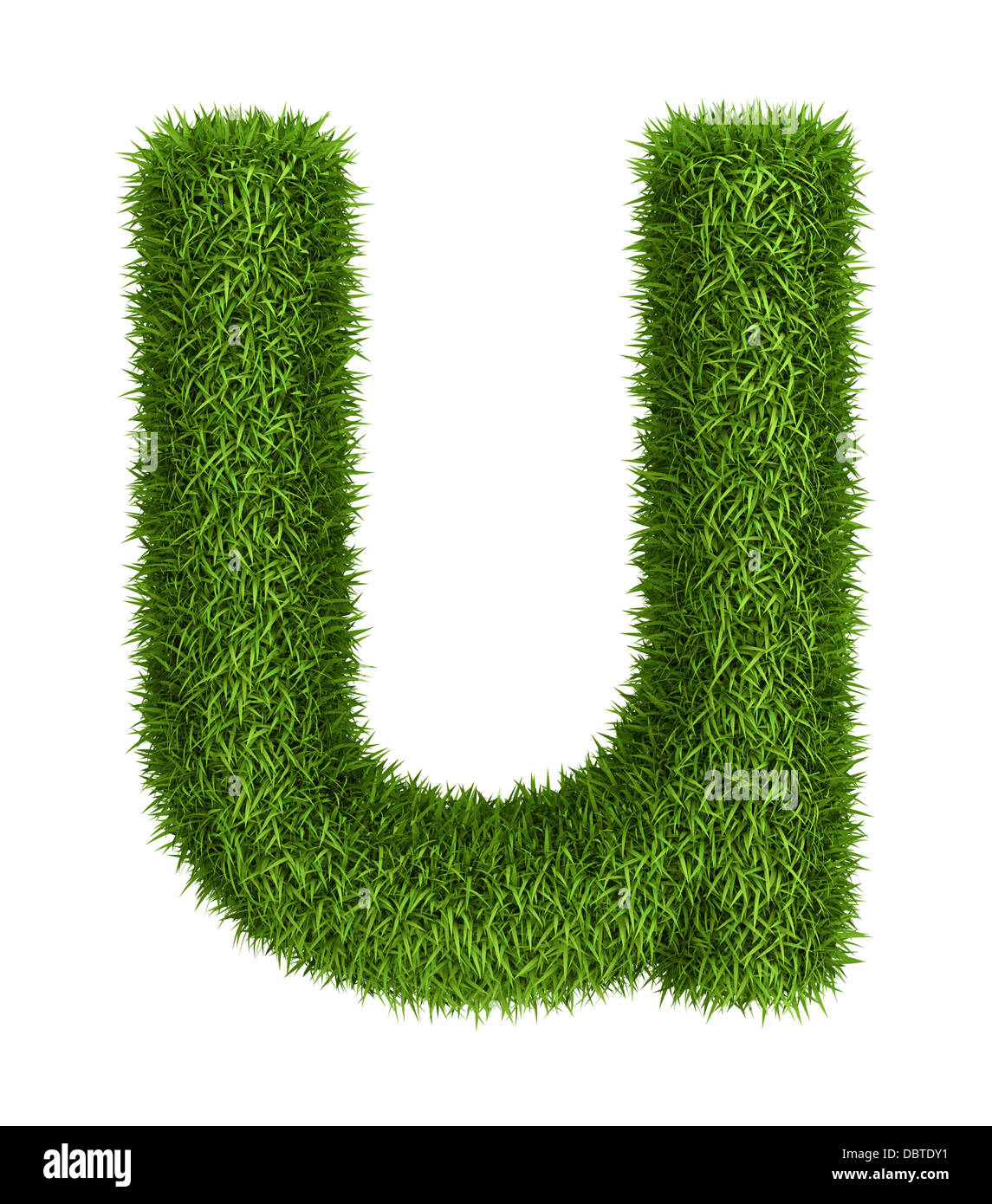 Natural grass letter u lowercase Stock Photo