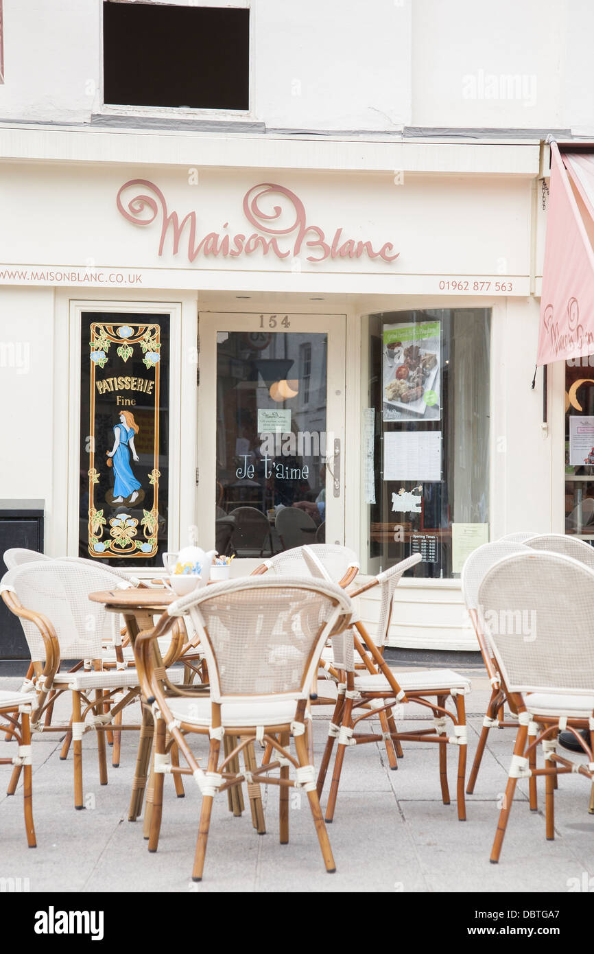 Maison Blanc Restaurant, Cafe and Bar, Winchester, England Stock Photo