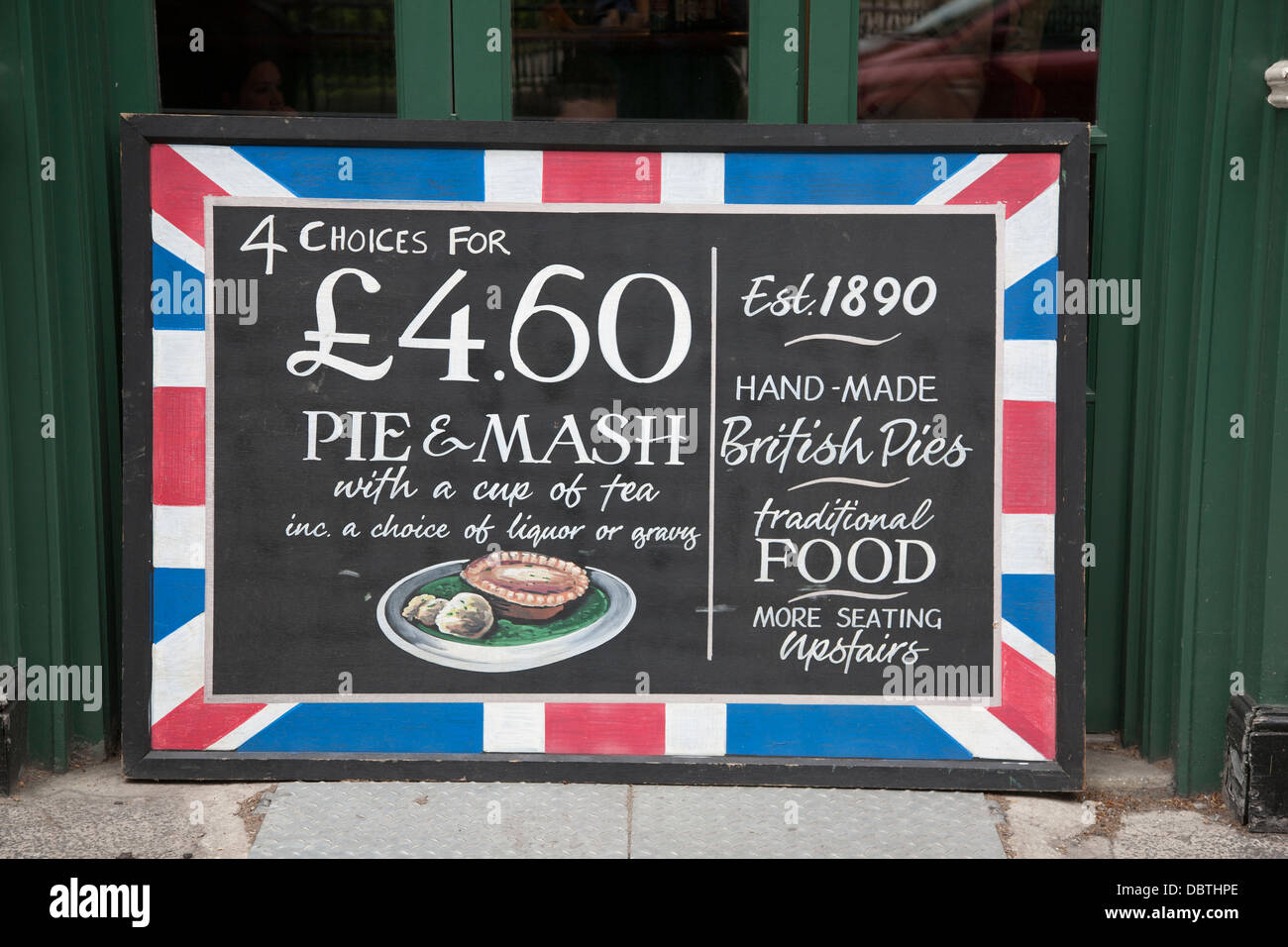 Goddards at Greenwich Pie and Mash Restaurant Sign; London; England; UK Stock Photo