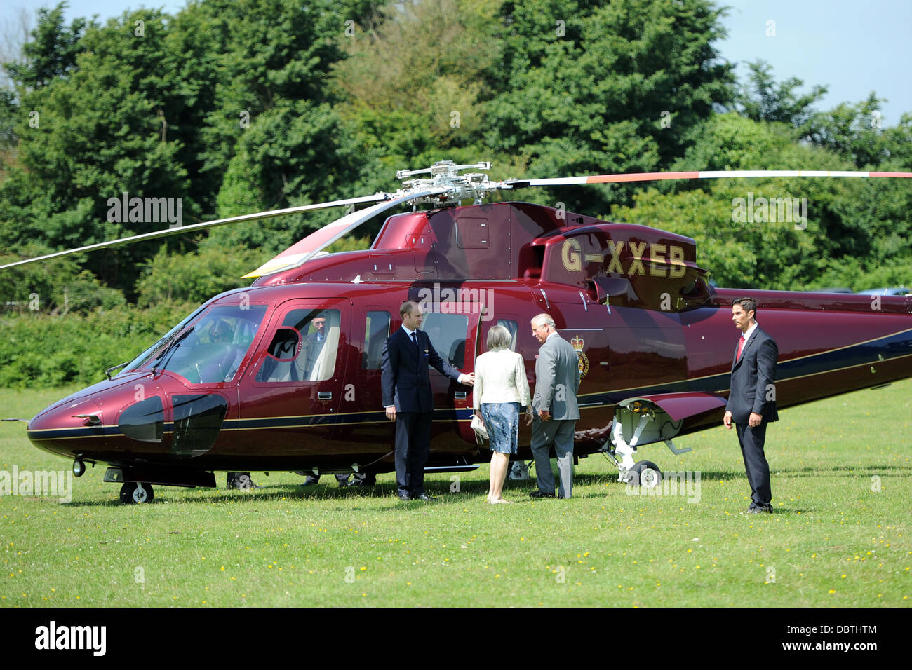 The royal family's helicopter also known as the Queen's Helicopter Flight (TQHF) Sikorsky G-XXEA Stock Photo