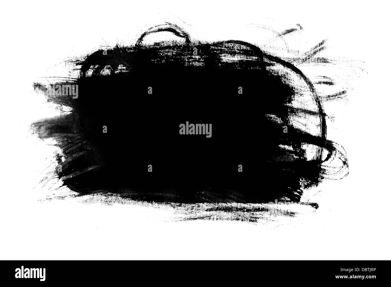 Brushstrokes of black oil paint on white background, top view Stock Photo -  Alamy