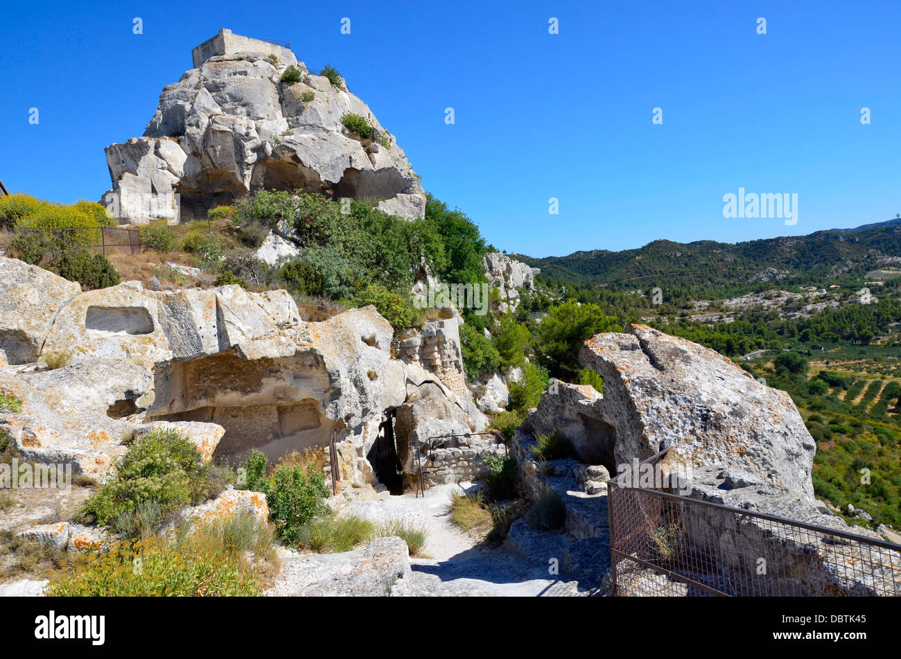 Les BauxdeProvence historic castle Château Baux de Provence monument Alpilles France Stock
