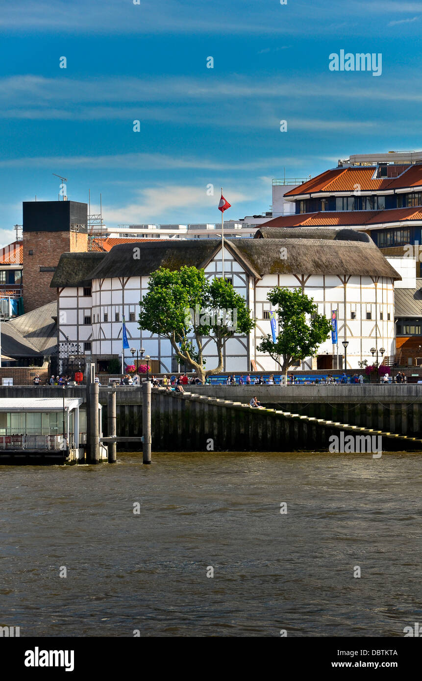 Shakespeare's Globe Theatre -  view of the Thames River, London Stock Photo