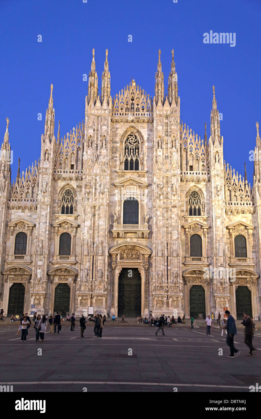 The Duomo in Milan at Sunset Stock Photo Alamy