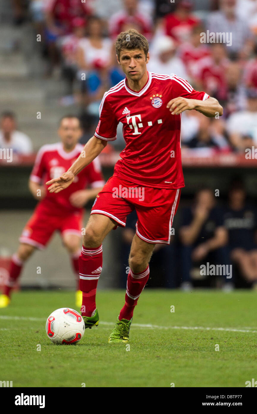 Thomas Muller (Bayern), AUGUST 1, 2013 - Football / Soccer : Audi Cup 2013  Final match between FC Bayern Munchen 2-1 Manchester City at Allianz Arena  in Munich, Germany. (Photo by Maurizio Borsari/AFLO) [0855] Stock Photo -  Alamy