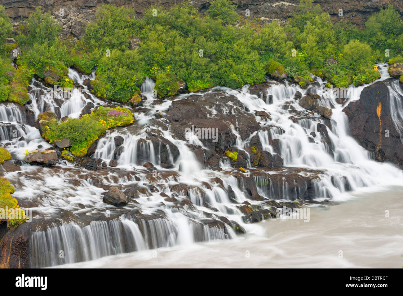Hraunfossar waterfall, Iceland, Polar Regions Stock Photo