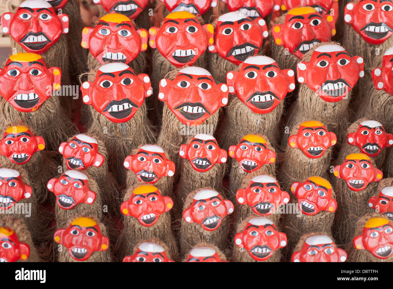 Puppets for sale at a market stall in Luang Prabang, Laos Stock Photo