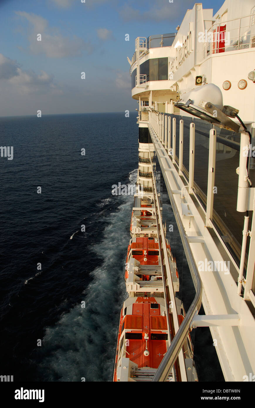 Life boats on the Cunard Line Queen Elizabeth Ship Stock Photo Alamy