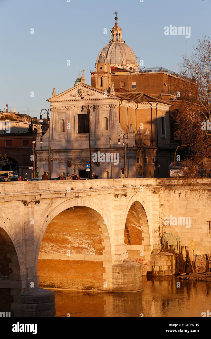 Cavour Bridge over the Tiber River by Angelo Vescovali, Rome, Lazio, Italy, Europe Stock Photo