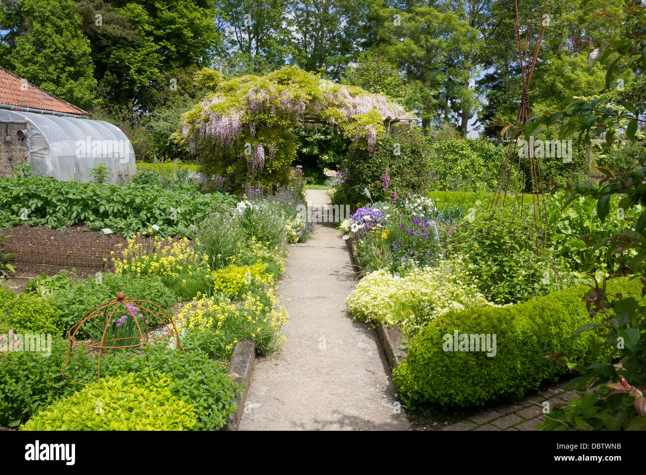English country potager garden in early summer Stock Photo