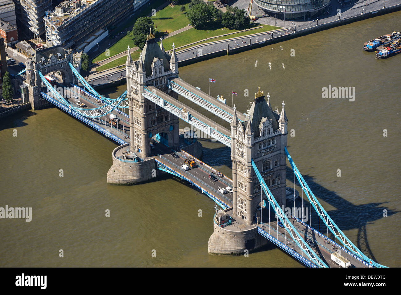Aerial photograph of Tower Bridge Stock Photo