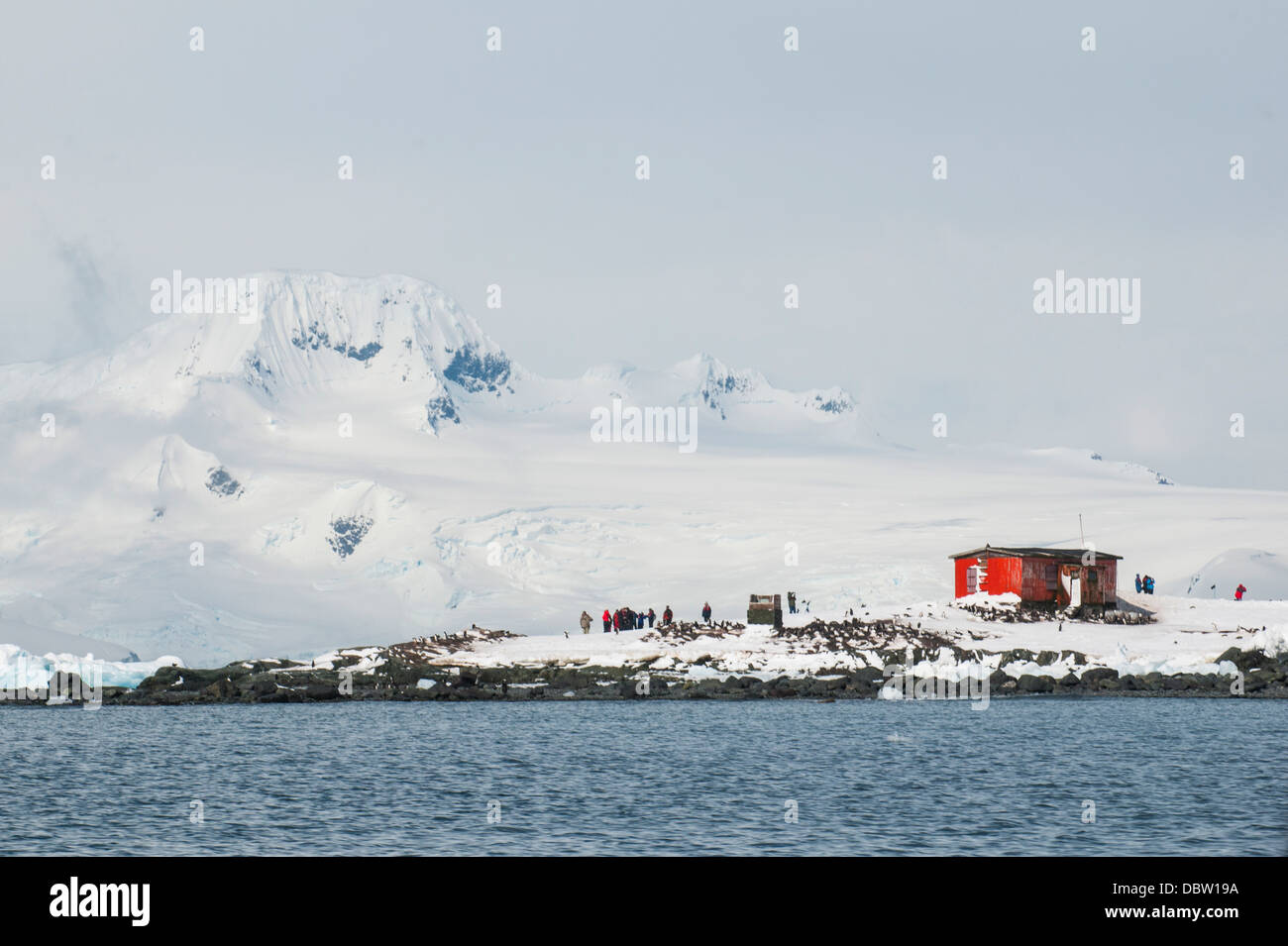 Argentinean research station on Mikkelson Island, Antarctica, Polar Regions Stock Photo