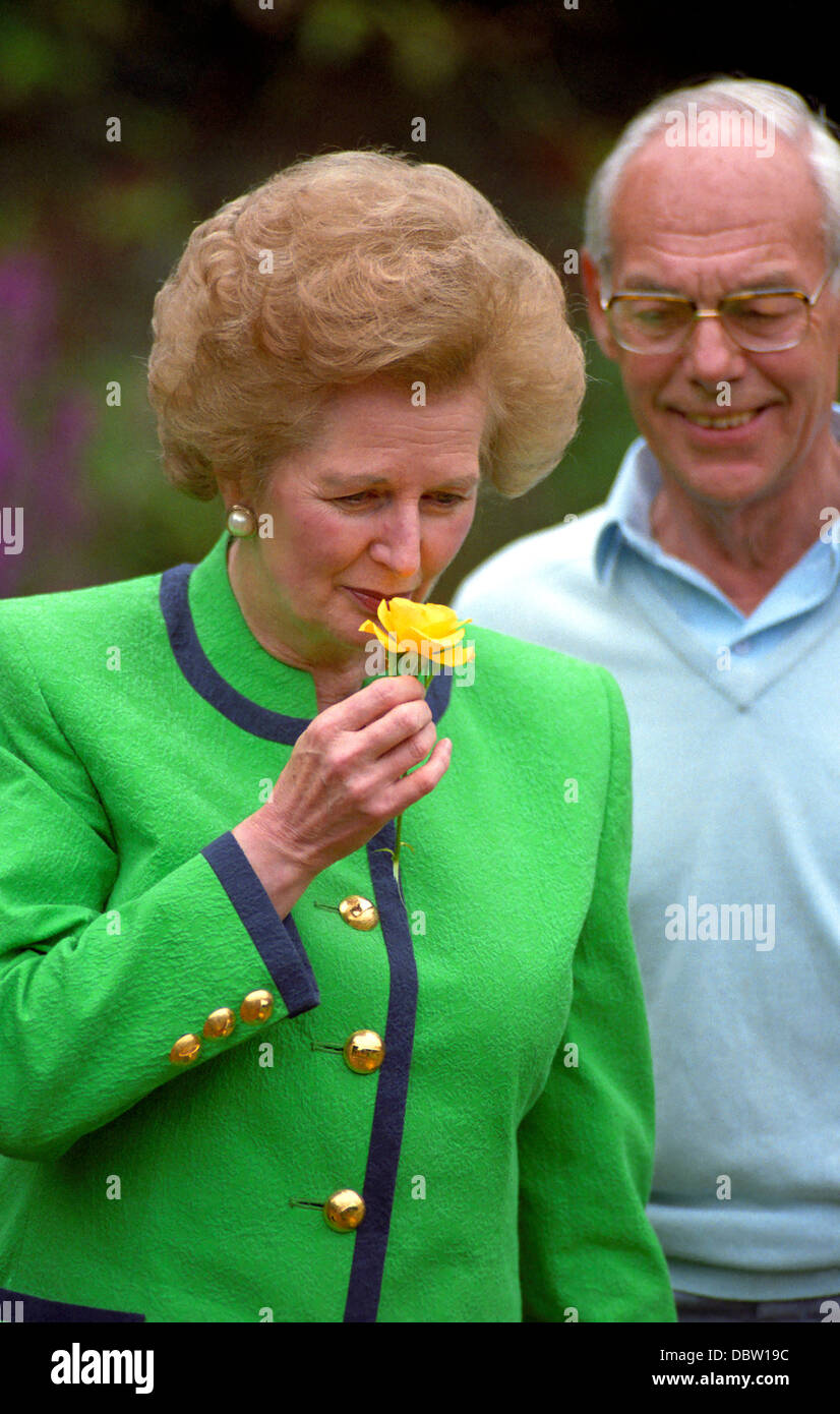 Former Prime Minister Margaret Thatcher with her husband Denis. Stock Photo