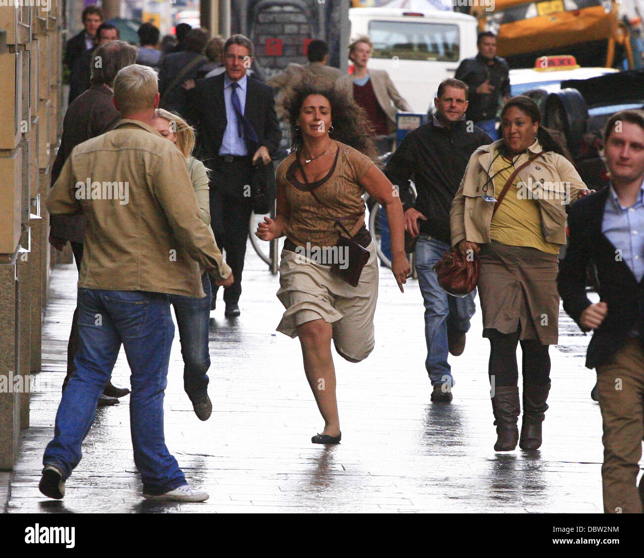Film scene 'World War Z' filming on location Glasgow, Scotland - 24.08. ...