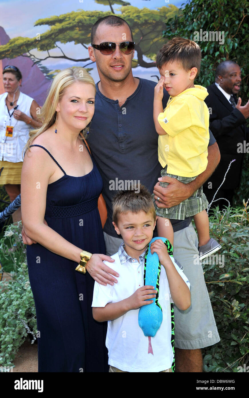 Melissa Joan Hart with her husband Mark Wilkerson and their sons World  Premiere of Disney's 'The Lion King 3D' held at the El Capitan Theatre  Hollywood, California - 27.08.11 Stock Photo - Alamy