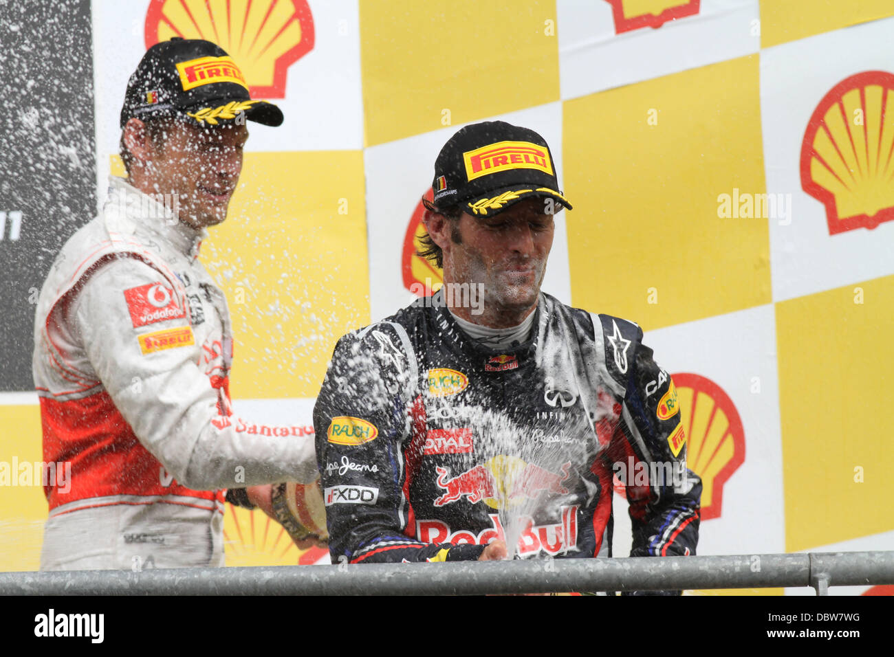 Jenson Button And Mark Webber Formula 1 The Belgian Grand Prix Held