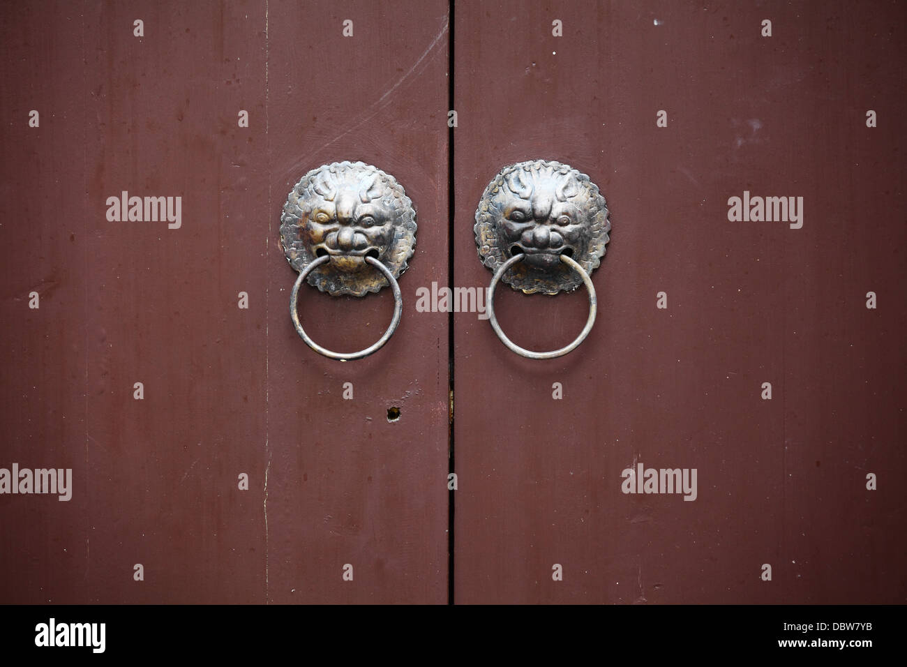 lion door lock Stock Photo Alamy