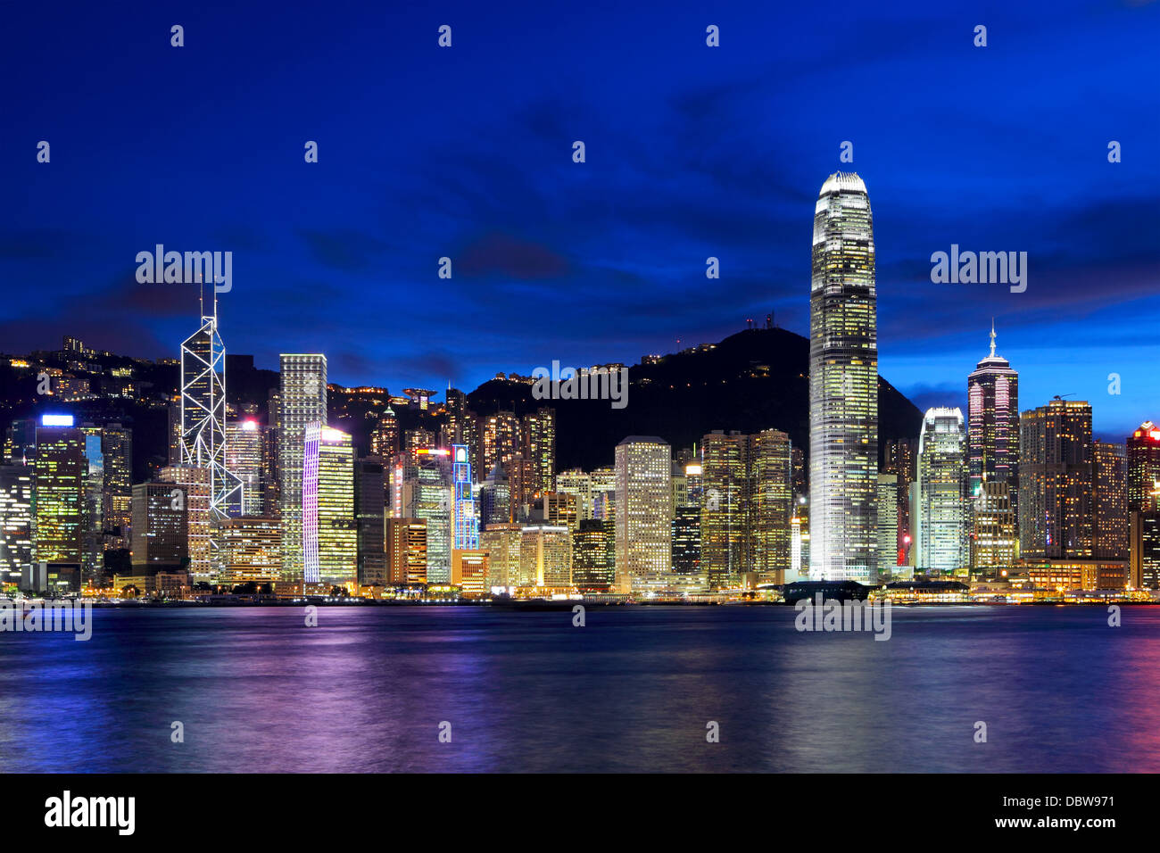 Hong Kong cityscape at night Stock Photo - Alamy