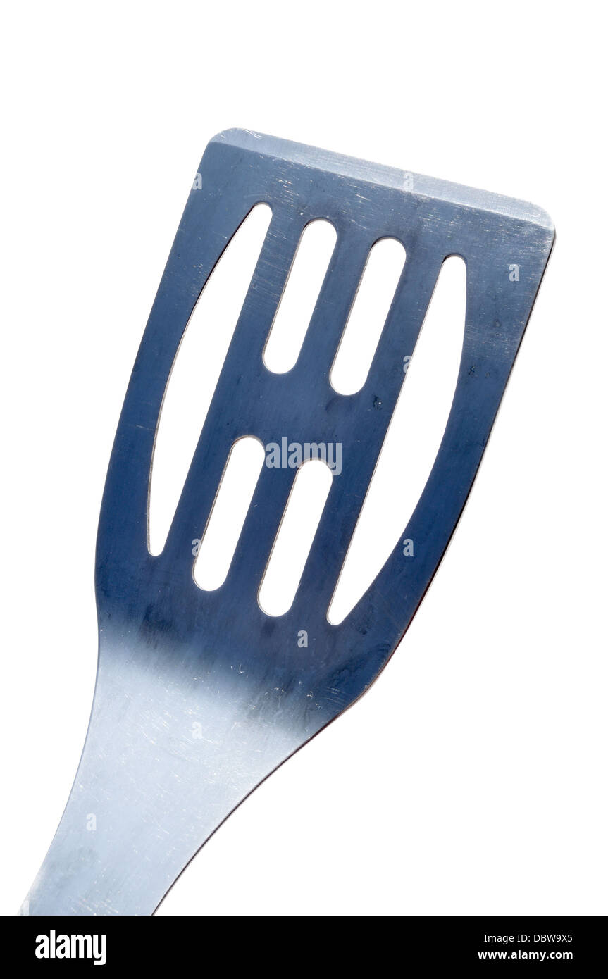 Stainless Steel Spatula Isolated on White Background Stock Photo