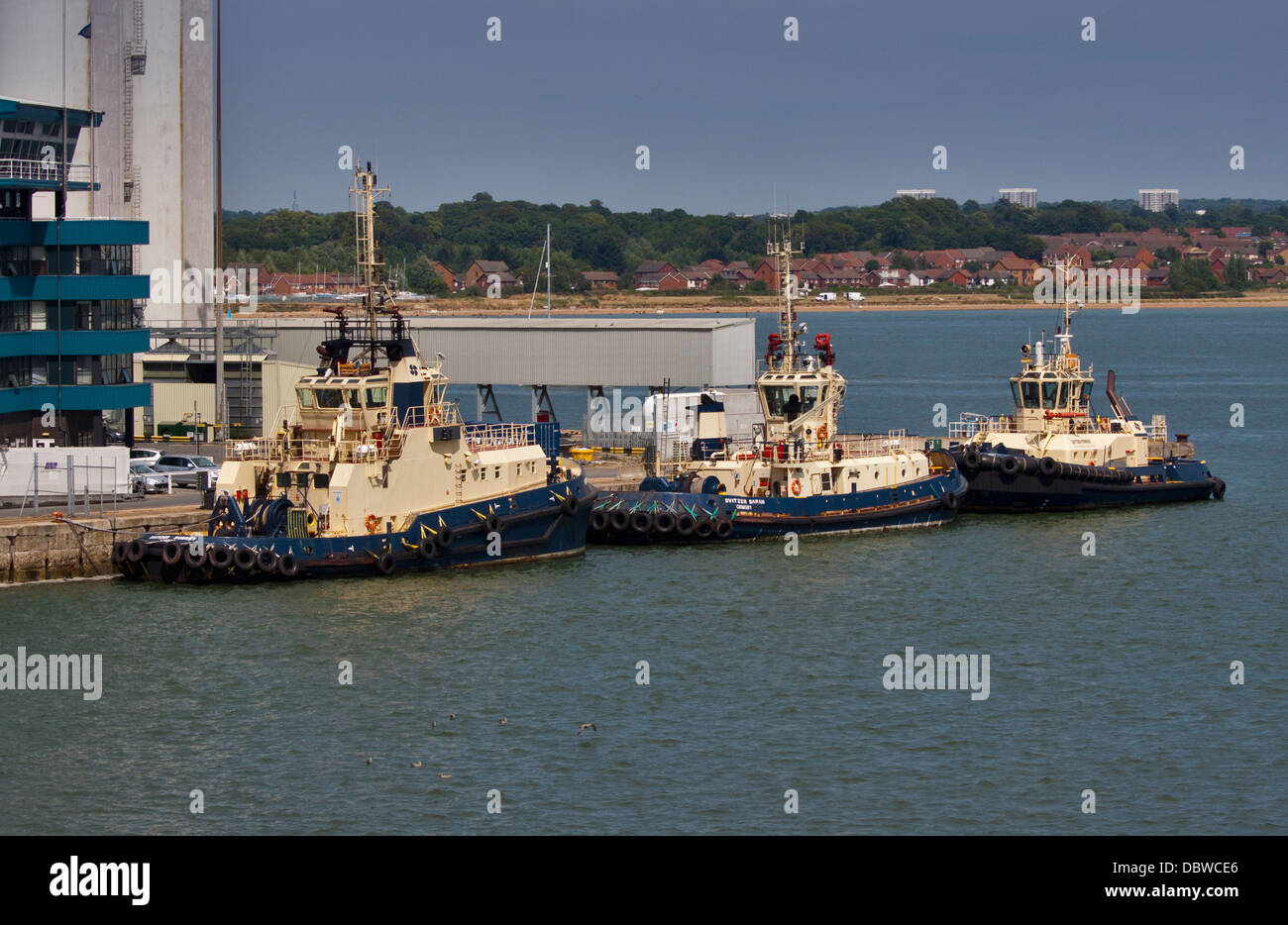 Tug Boats at Southampton Docks, Southampton, Hampshire, England Stock