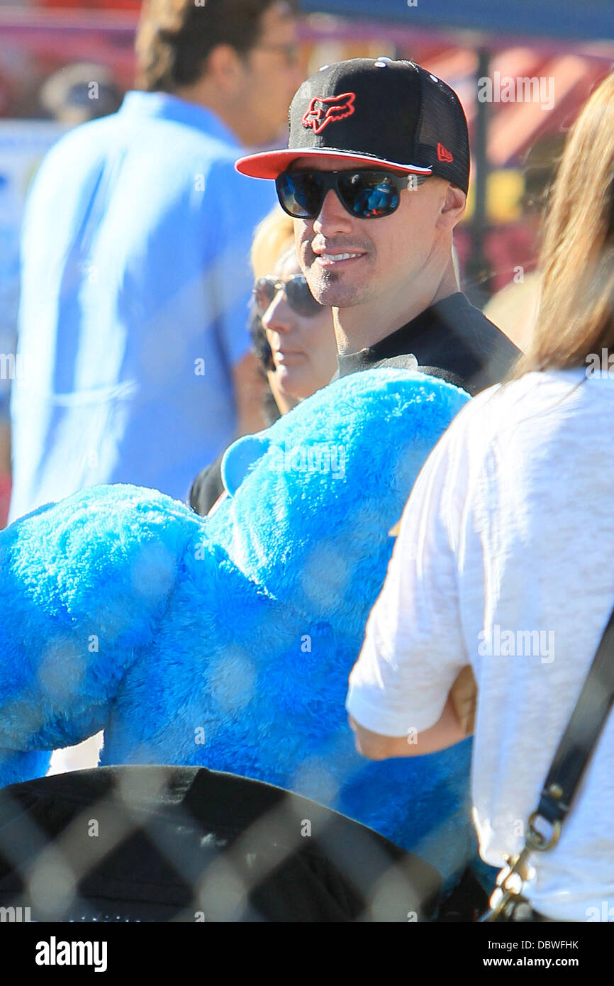 Carey Hart enjoying a family day out at the Chilli Cook Off in Cross