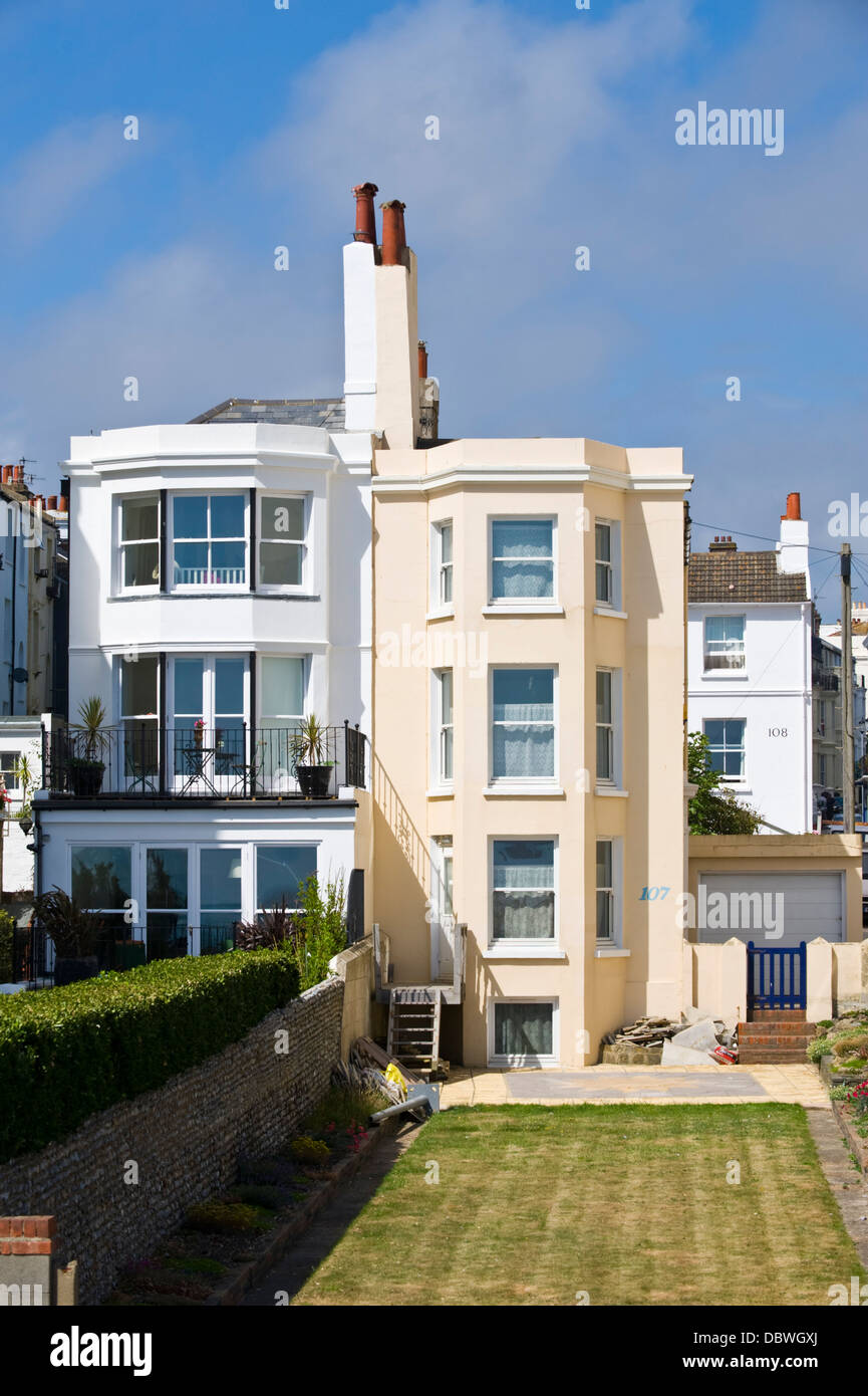 Exterior of Regency townhouses on Marine Parade Brighton East Sussex