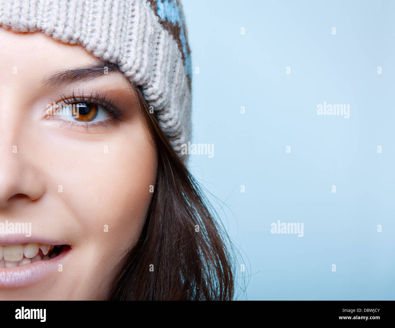 Woman face half dark hi-res stock photography and images - Alamy