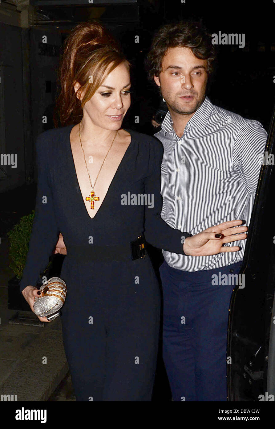 Tara Palmer Tomkinson leaving the Savoy Hotel, having attended the