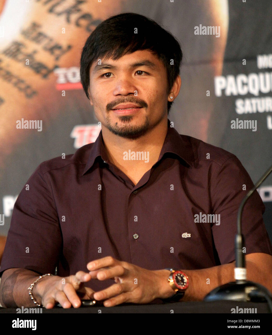 Manny Pacquiao Professional Boxers Manny Pacquiao and Juan Manuel Marquez attend the press conference for their World Welterweight Championship Fight at The Lighthouse at Chelsea Piers New York City, USA
