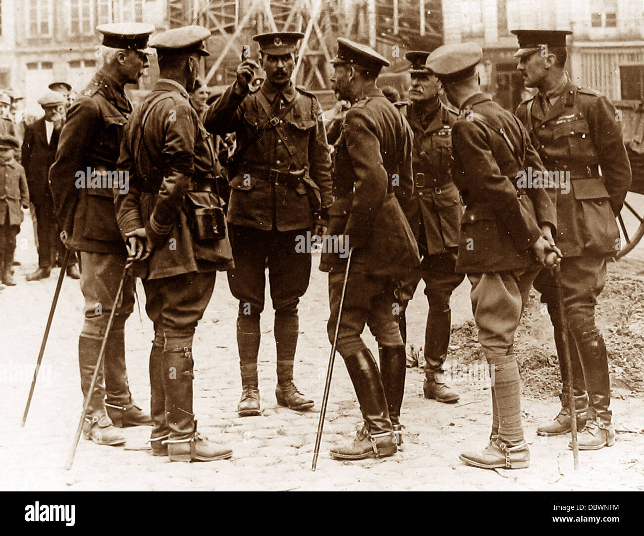 King and Prince of Wales visit France during WW1 Stock Photo Alamy