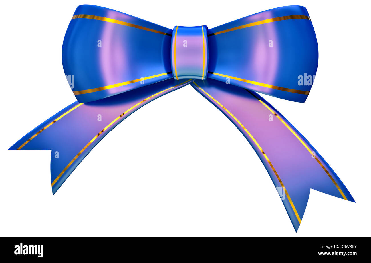 Blue Satin Hair Bow - wide 1