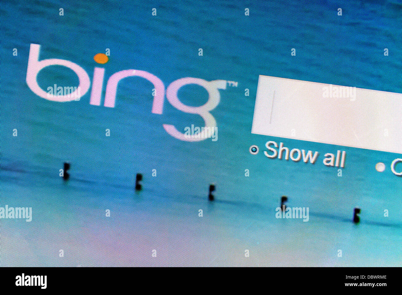 Computer screenshot - internet search engine - Bing Stock Photo - Alamy
