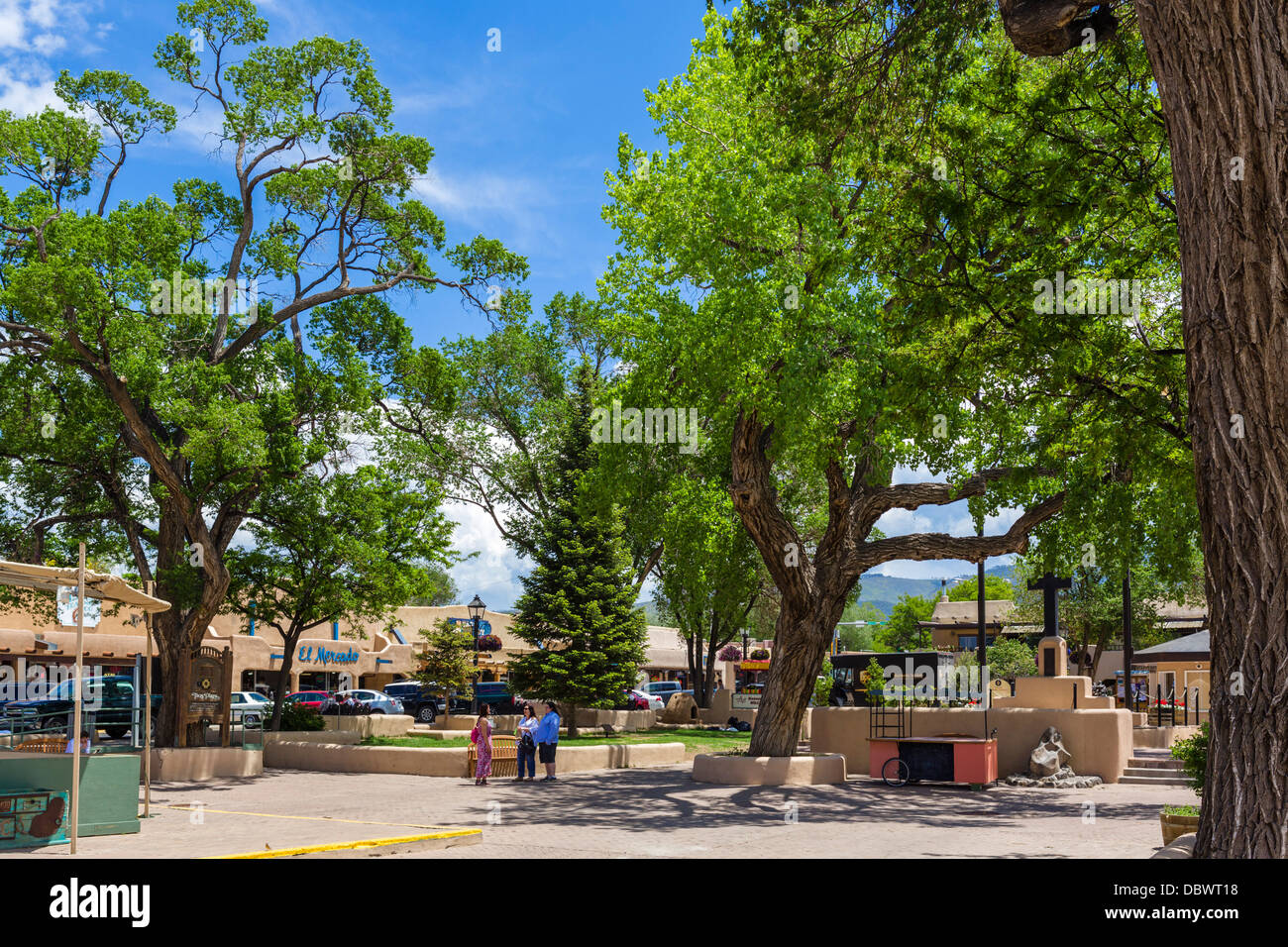 Taos Plaza in downtown Taos, New Mexico, USA Stock Photo